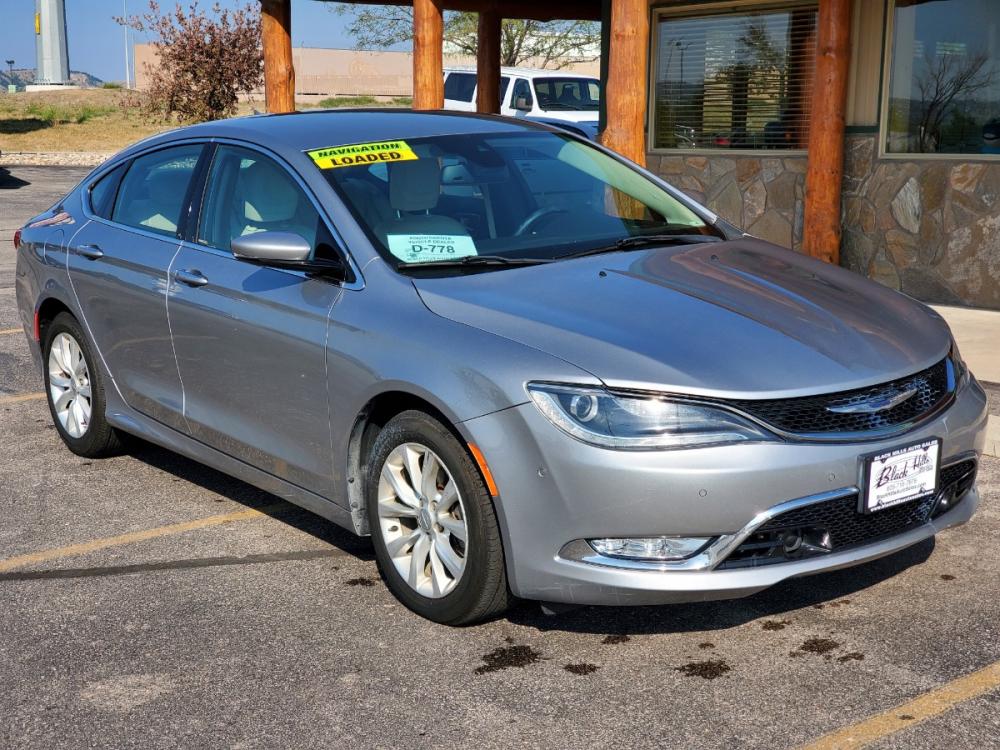 2015 Silver Chrysler 200 C (1C3CCCCB0FN) with an 2.4L 4 Cyl Multiair engine, 9-Speed Automatic transmission, located at 1600 E Hwy 44, Rapid City, SD, 57703, (605) 716-7878, 44.070232, -103.171410 - Photo #0