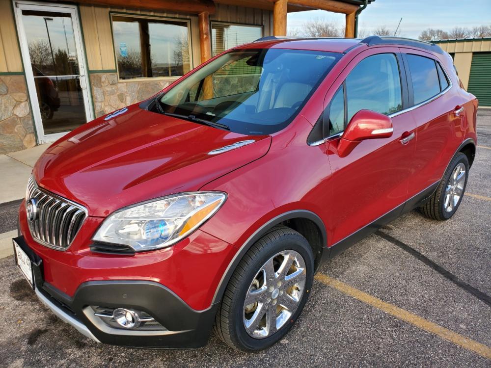 2016 Red Buick Encore Premium (KL4CJHSBXGB) with an 1.4L 4 Cyl Ecotec Turbo VVT DOHC engine, 6-Speed Automatic Electronically Controlled with Overdrive transmission, located at 1600 E Hwy 44, Rapid City, SD, 57703, (605) 716-7878, 44.070232, -103.171410 - Photo #2
