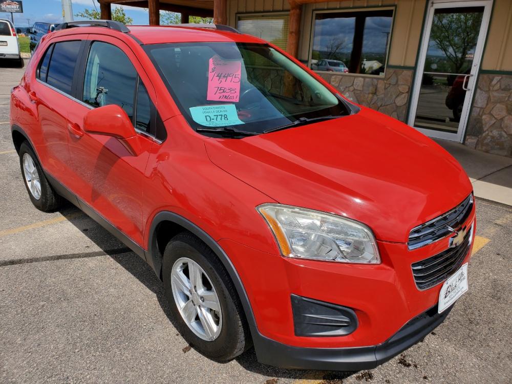 2015 Red Chevrolet Trax LT (3GNCJLSB5FL) with an 1.4L Ecotec Turob Variable Valve Timing Sequential MFI engine, 6-Speed Automatic transmission, located at 1600 E Hwy 44, Rapid City, SD, 57703, (605) 716-7878, 44.070232, -103.171410 - Photo #0