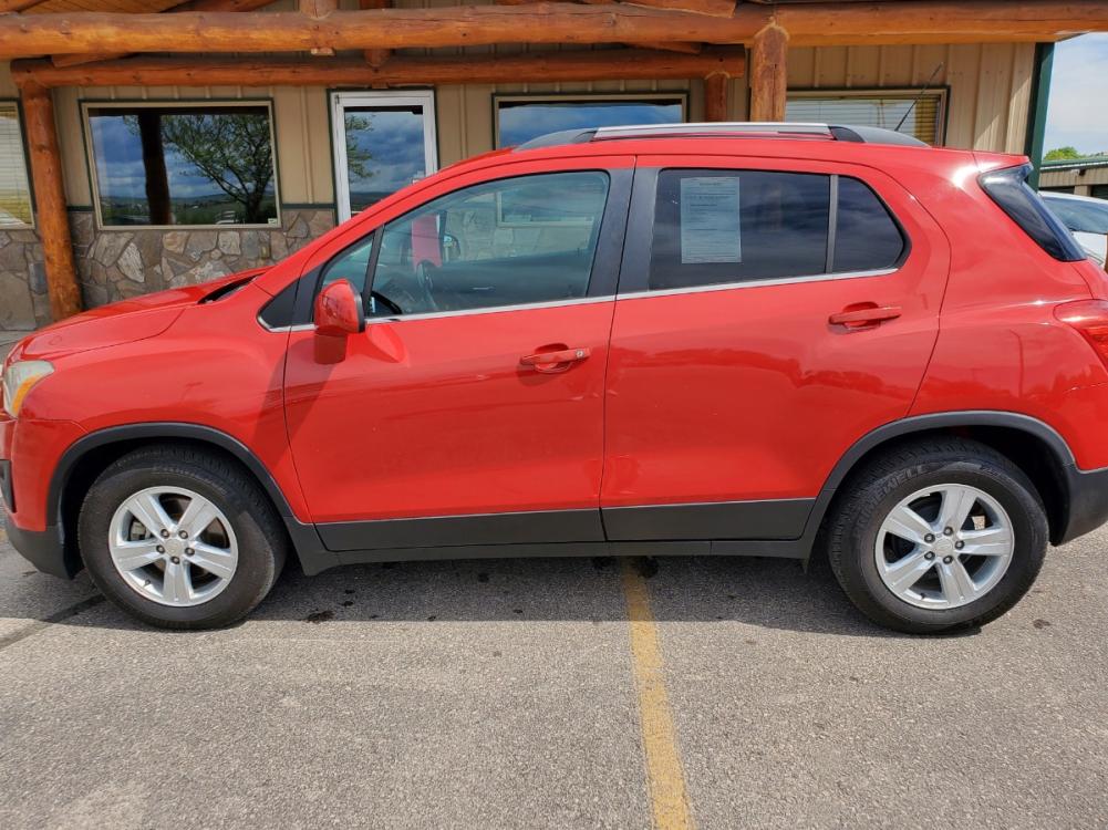 2015 Red Chevrolet Trax LT (3GNCJLSB5FL) with an 1.4L Ecotec Turob Variable Valve Timing Sequential MFI engine, 6-Speed Automatic transmission, located at 1600 E Hwy 44, Rapid City, SD, 57703, (605) 716-7878, 44.070232, -103.171410 - Photo #3