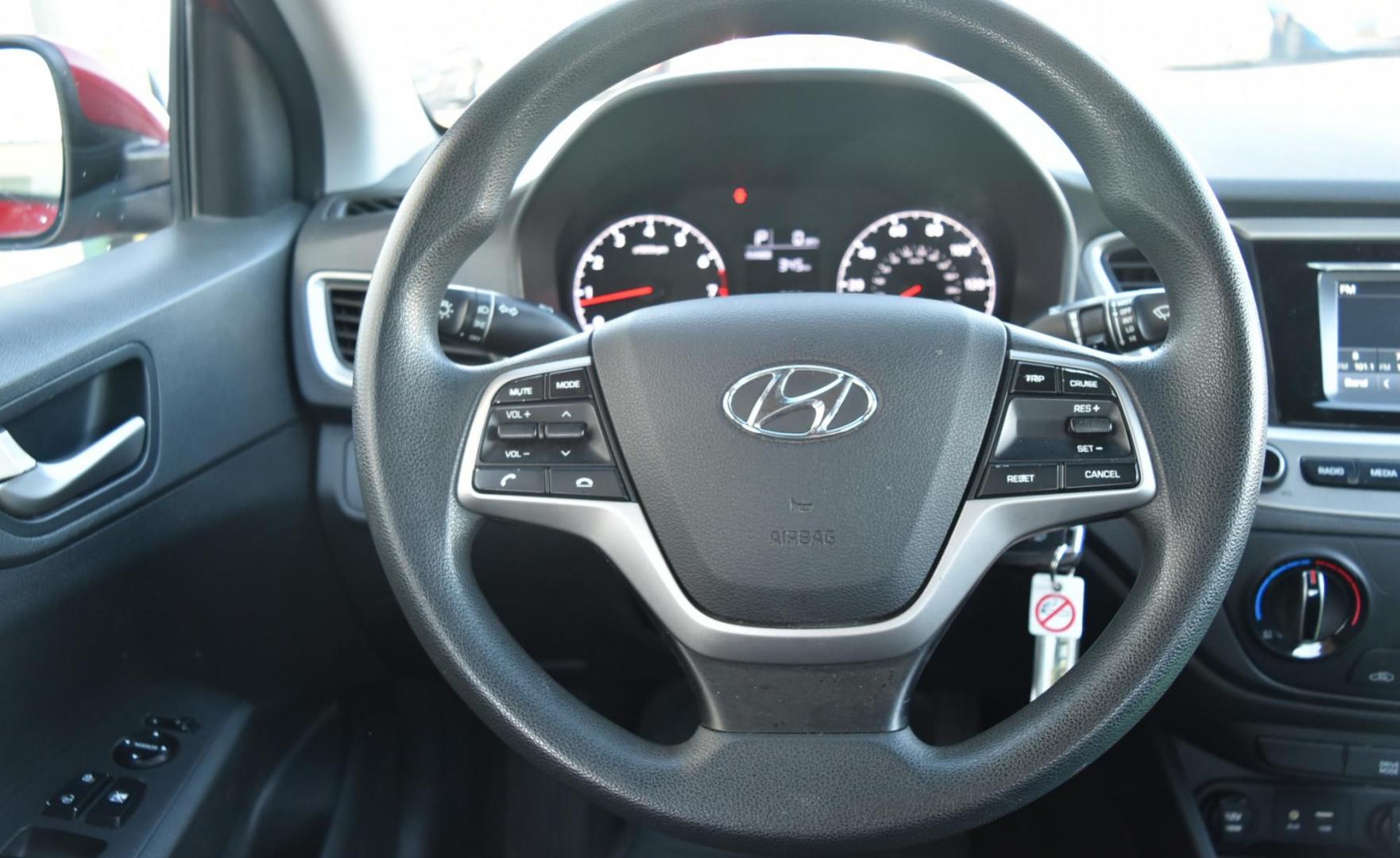 2018 Red /Gray Hyundai Accent SE (3KPC24A36JE) with an 1.6L 4 Cyl engine, 6-Speed Automatic transmission, located at 1600 E Hwy 44, Rapid City, SD, 57703, (605) 716-7878, 44.070232, -103.171410 - Photo#14