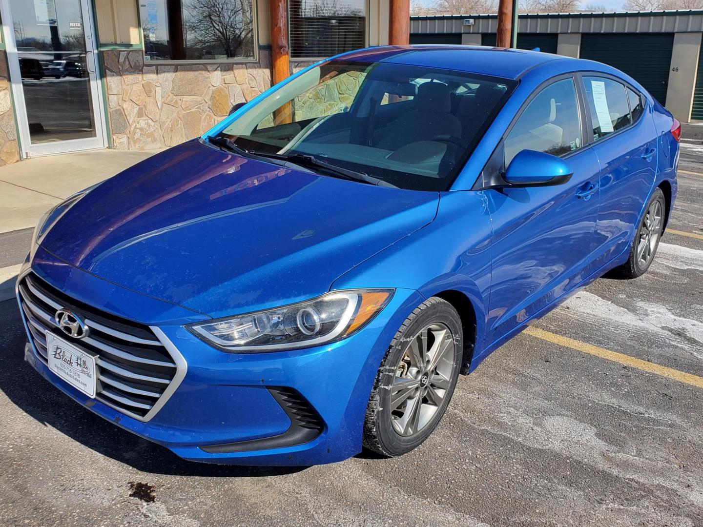 2018 Blue /Gray Hyundai Elantra SEL (5NPD84LF9JH) with an 2.0L 4 Cyl. engine, 6-Speed Automatic w/ OD transmission, located at 1600 E Hwy 44, Rapid City, SD, 57703, (605) 716-7878, 44.070232, -103.171410 - Photo#2