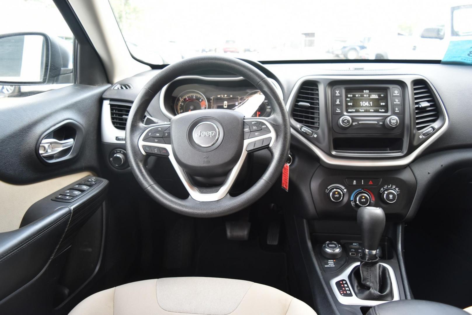 2016 White /Tan Jeep Cherokee Sport 4WD (1C4PJMAB2GW) with an 2.4L L4 DOHC 16V engine, 9-Speed Automatic transmission, located at 1600 E Hwy 44, Rapid City, SD, 57703, (605) 716-7878, 44.070232, -103.171410 - Photo#13