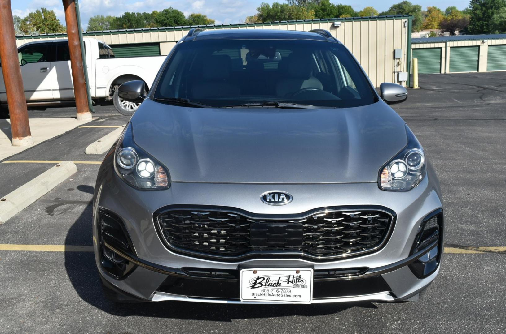 2020 Gray /Black Kia Sportage S (KNDP6CACXL7) with an 2.4L 4 Cyl engine, 6-Speed Automatic w/ Overdrive transmission, located at 1600 E Hwy 44, Rapid City, SD, 57703, (605) 716-7878, 44.070232, -103.171410 - Very nice local unit, Leather , Moonroof, fully loaded - Photo#2