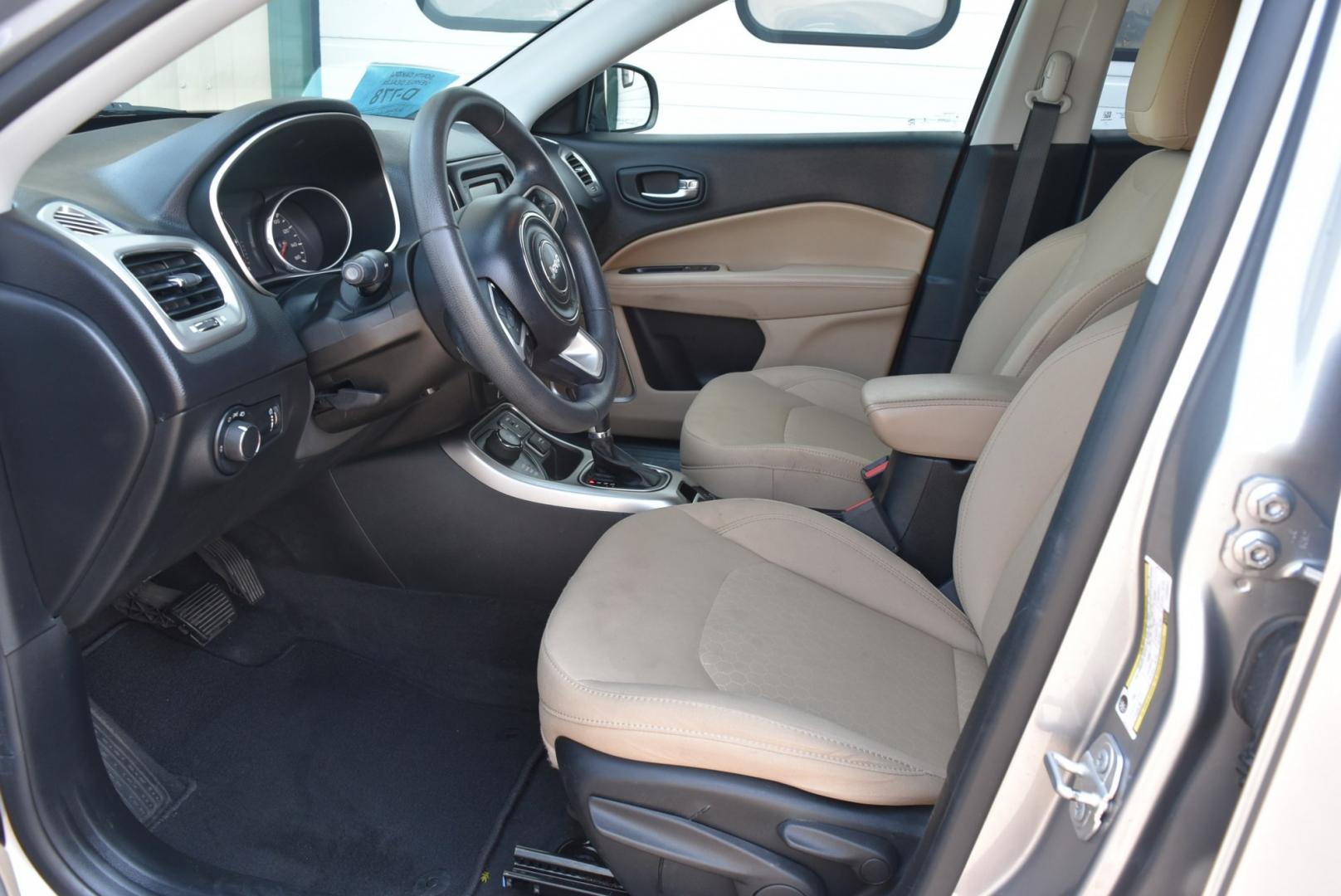2018 Gray /TAN Jeep Compass Sport (3C4NJDAB9JT) with an 2.4L 4 Cyl MultiAir engine, 9-Speed Automatic transmission, located at 1600 E Hwy 44, Rapid City, SD, 57703, (605) 716-7878, 44.070232, -103.171410- Photo#9