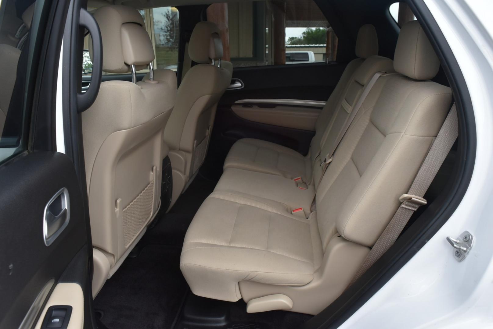2019 White /Black/Beige Dodge Durango SXT (1C4RDJAG3KC) with an 3.6L V-6 DOHC 24V engine, 8-Speed Automatic transmission, located at 1600 E Hwy 44, Rapid City, SD, 57703, (605) 716-7878, 44.070232, -103.171410- Photo#14